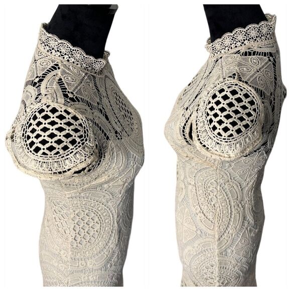 Romeo & Juliet Couture Crochet Lace Vintage Flair Dress Size Medium - Picture 10 of 16